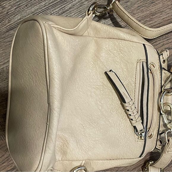 Chinese Laundry Small Backpack Cream With Large Stitch Design - Picture 6 of 15